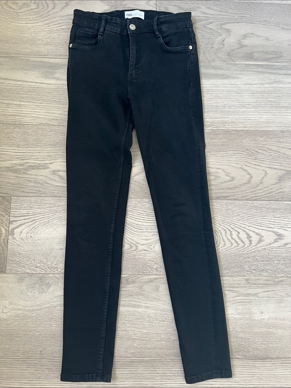 Zara Black Skinny Mid-Rise Jeans